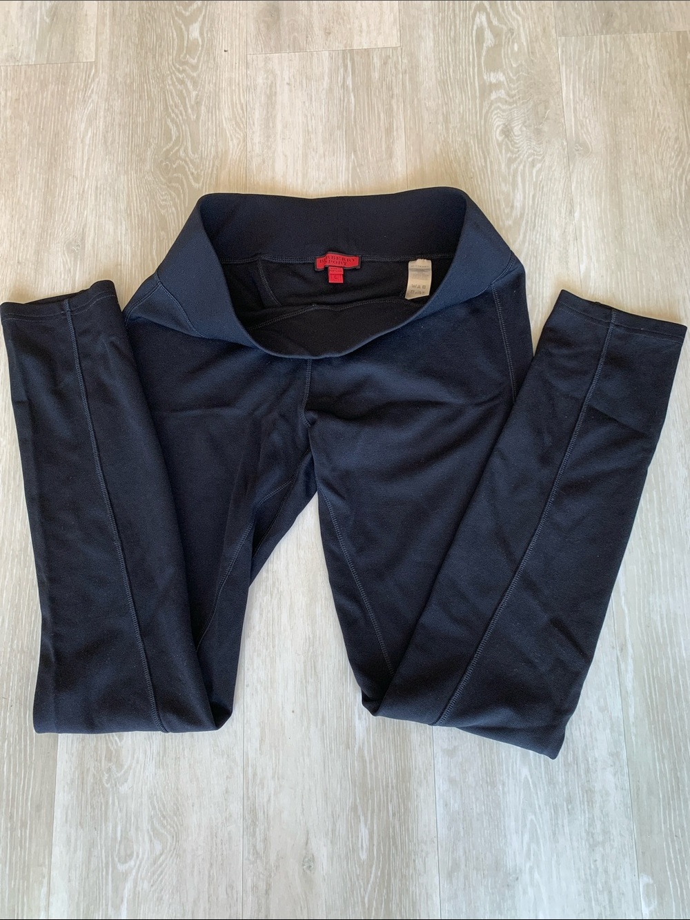 Burberry Sport Black Active Leggings with Large Waistband. Made in Portugal, L